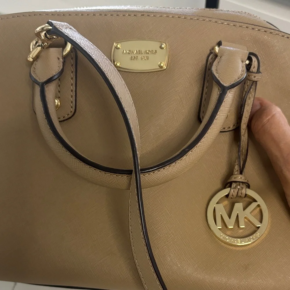 Michael Kors Saffiano Small Brown Genuine Leather Satchel
